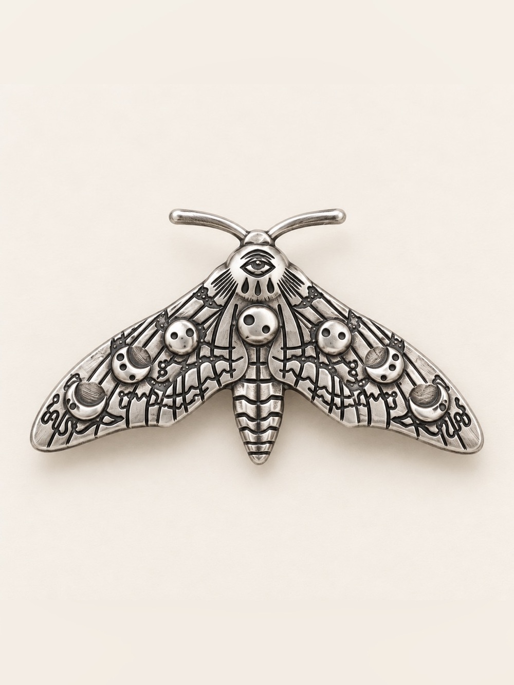 Celestial Silver Moth Hair Clip